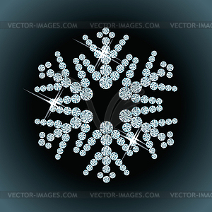 Diamond snow card - vector image