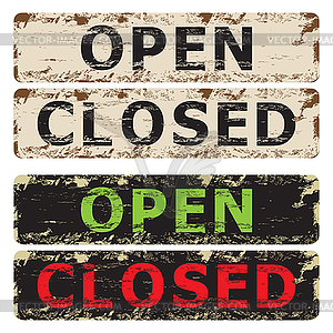 Open and Closed sign. - vector clipart