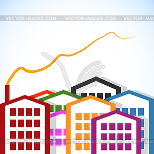 Abstract houses. - vector clip art