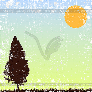 Alone tree. - vector clip art