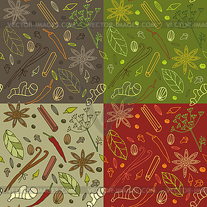 Spices kitchen pattern - vector image