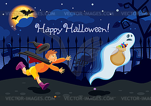 Halloween card - vector image