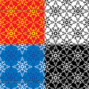 Set of 4 seamless textures - vintage ornamental pattern - vector image
