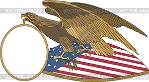 American eagle on shield - vector image