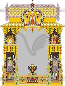 Russian ornate decorative frame with two-headed eagle - vector clip art