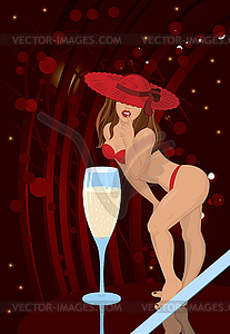 Sexy girl and cocktail - vector image