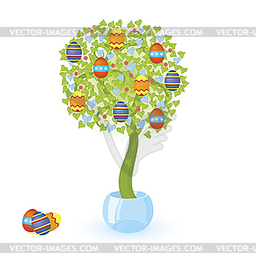 Tree with Easter eggs - vector clipart