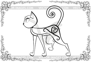 Cat-with-tattoo - vector image