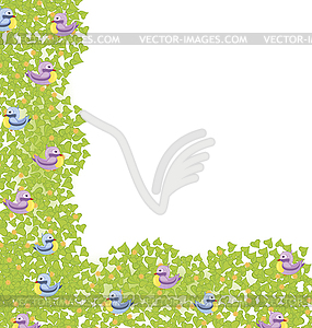 Decorative corner with birds - vector image