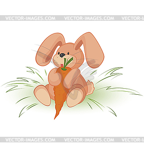 Rabbit with carrot - vector clipart