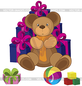 Teddy bear toy - vector clipart