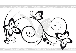 Виньетка с бабочками - векторная иллюстрация