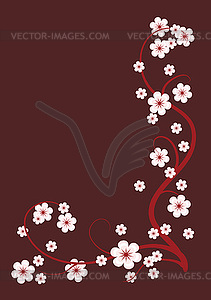 Vignette of flowering branches - stock vector clipart