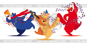 Three Cat musician - vector image