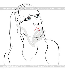 Girl`s face. Sketch - vector image