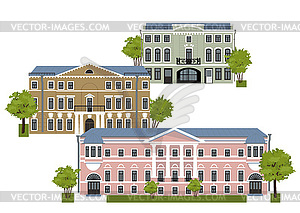 Houses in old town - vector clipart