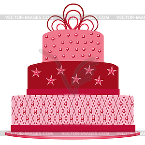 Pink cake - vector image