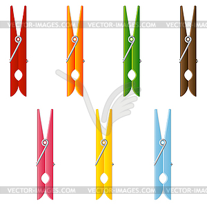 Clothes pin set - royalty-free vector image