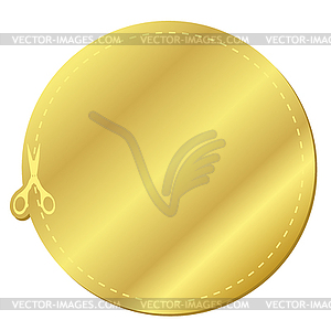 Golden coupon sticker icon - vector clip art