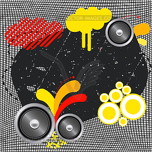 Grunge music background - vector clip art