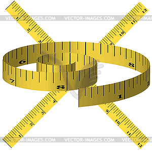 Yellow tape measure - vector clip art