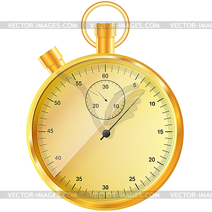Gold stopwatch - vector image