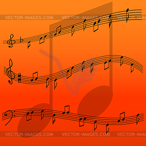 Music notes - color vector clipart