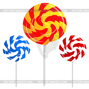 Round lollipops - vector clipart