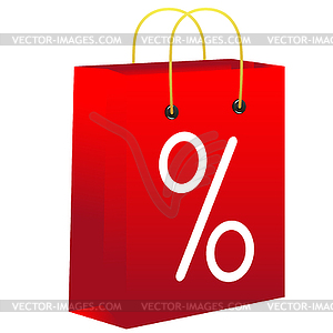 Red shopping bag - vector image