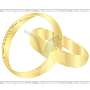 Gold wedding rings - vector clipart