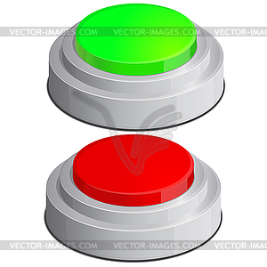 Help icon with red anf green buttons - vector clipart