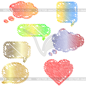 Doodle speech bubbles set - vector clipart / vector image