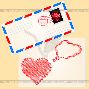 Love letter for valentine`s day - vector image