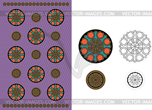 Circular patterns are placed on the canvas - vector clipart / vector image