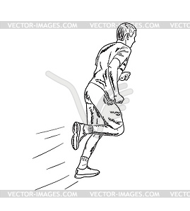 Fast running man - vector clipart