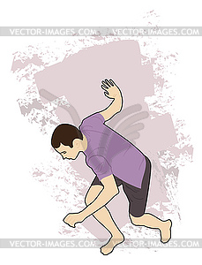 Guy is sneaking barefoot - vector image