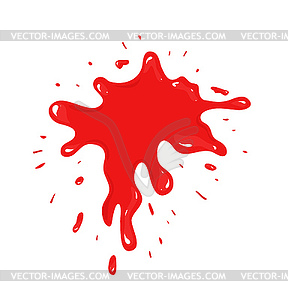 Bloody splash with drops - vector clipart