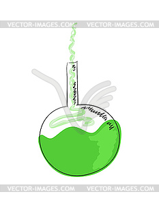 Колба с зеленой жидкостью - клипарт в векторе
