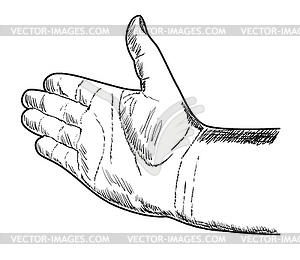 Hand palm up - vector clip art