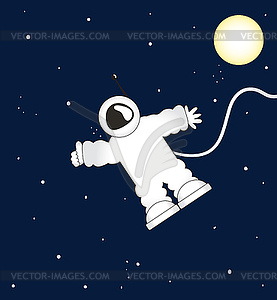 Astronaut in outer space - vector image