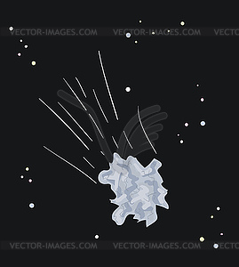 Meteorite in space - vector image