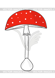 Cartoon red fly agaric - vector clipart