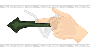 Hand indicates direction - vector clipart