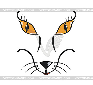 Cartoon fox muzzle - stock vector clipart