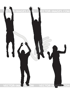 Set of people silhouettes - vector clipart