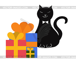 Gifts for cat - vector image