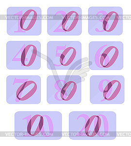 Numbers icons set - vector image