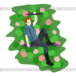 Girl sits on board - vector clipart