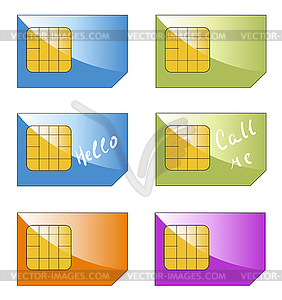 SIM card set - vector image