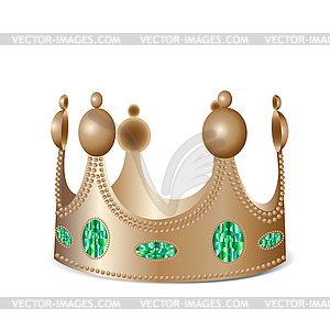 Bronze crown with gems - vector clip art